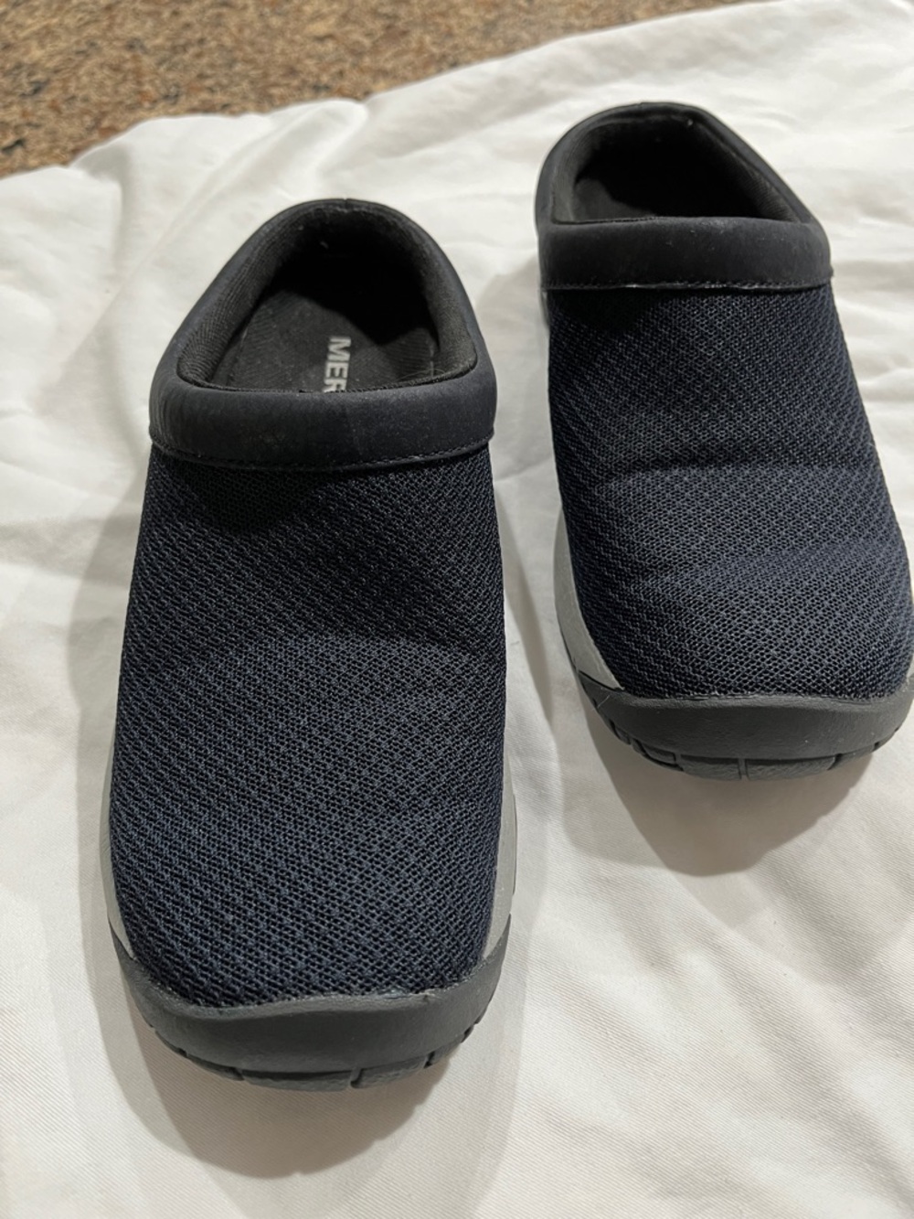 Womens Slip-On Mesh Clog - Navy with grey around shoe